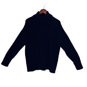 Old Navy Sweater Women M Black Turtle Neck Stretch Knit Soft Preppy Comfy Casual